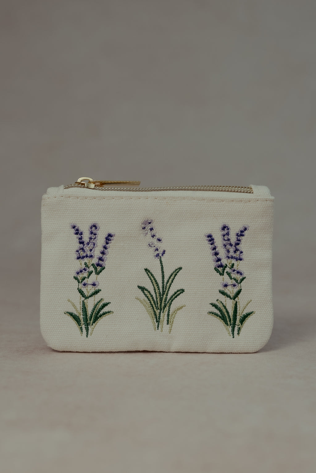 Beige floral coin purse