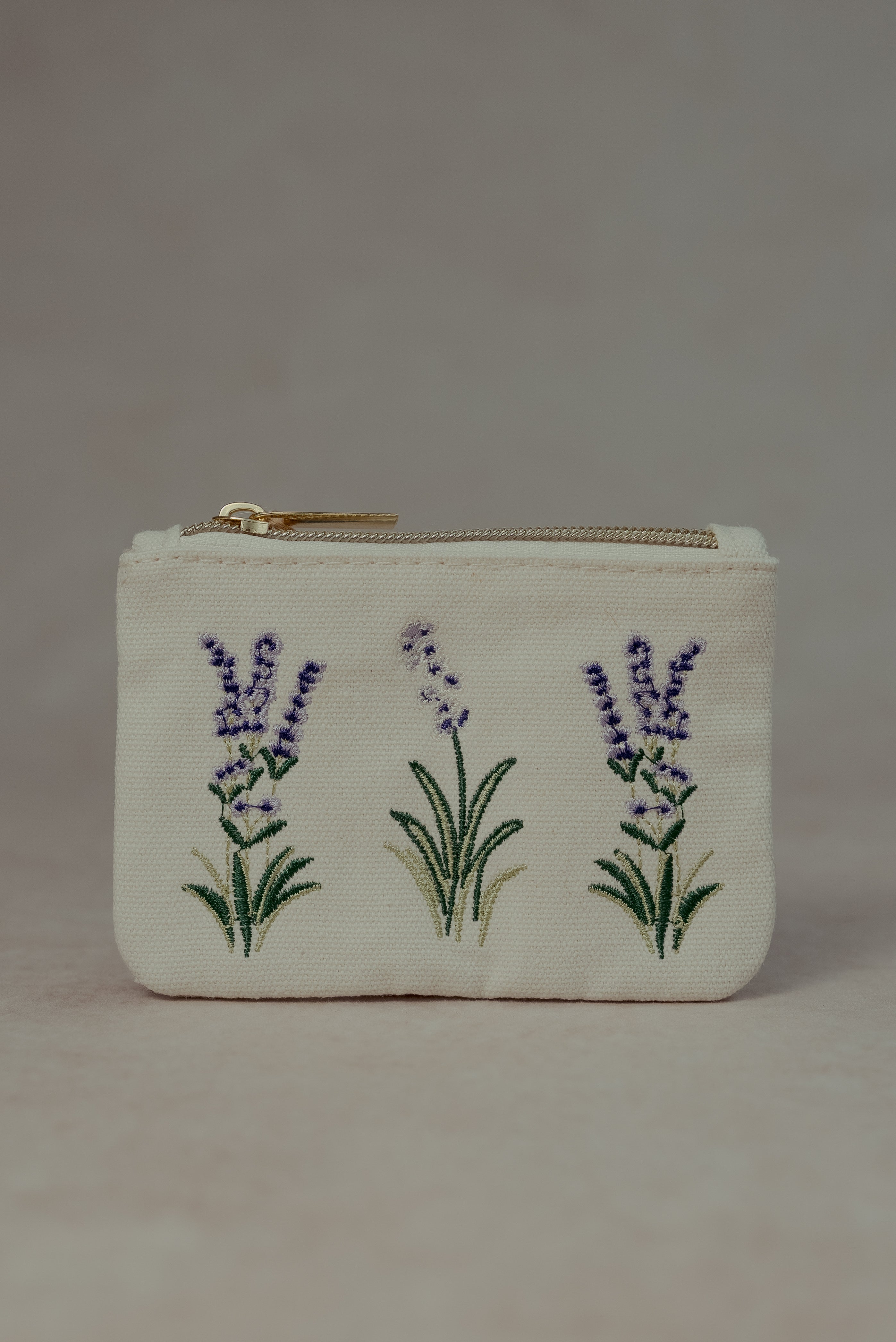 Monedero floral beige