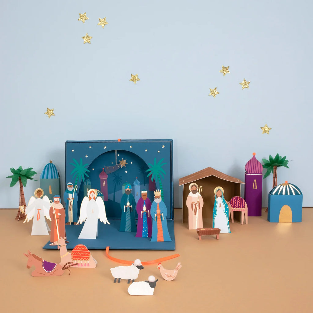 Calendario de Adviento Nacimiento en Papel Craft