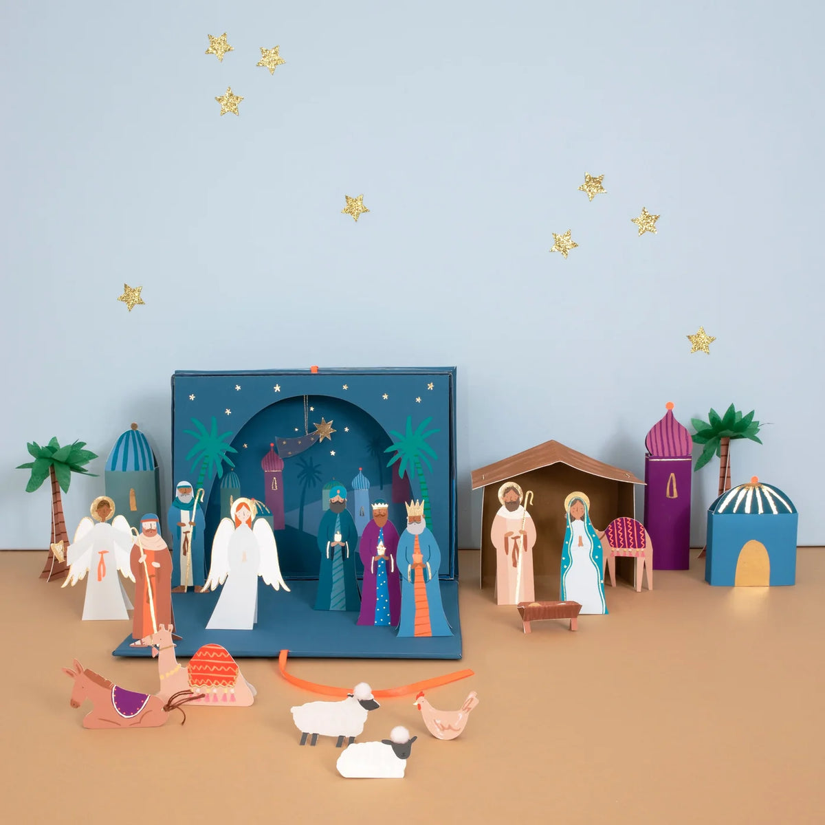 Calendario de Adviento Nacimiento en Papel Craft