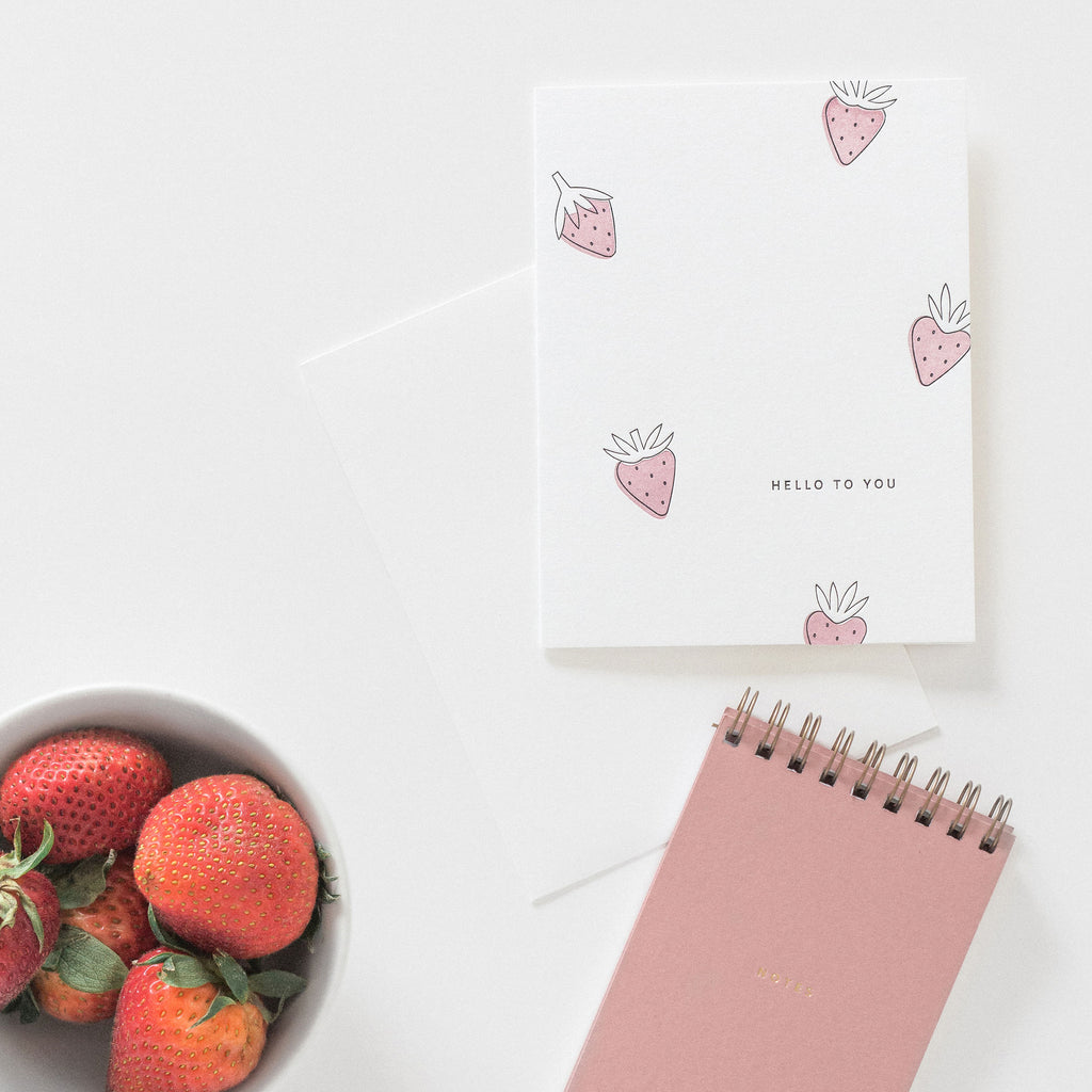 Tarjeta de agradecimiento fresas