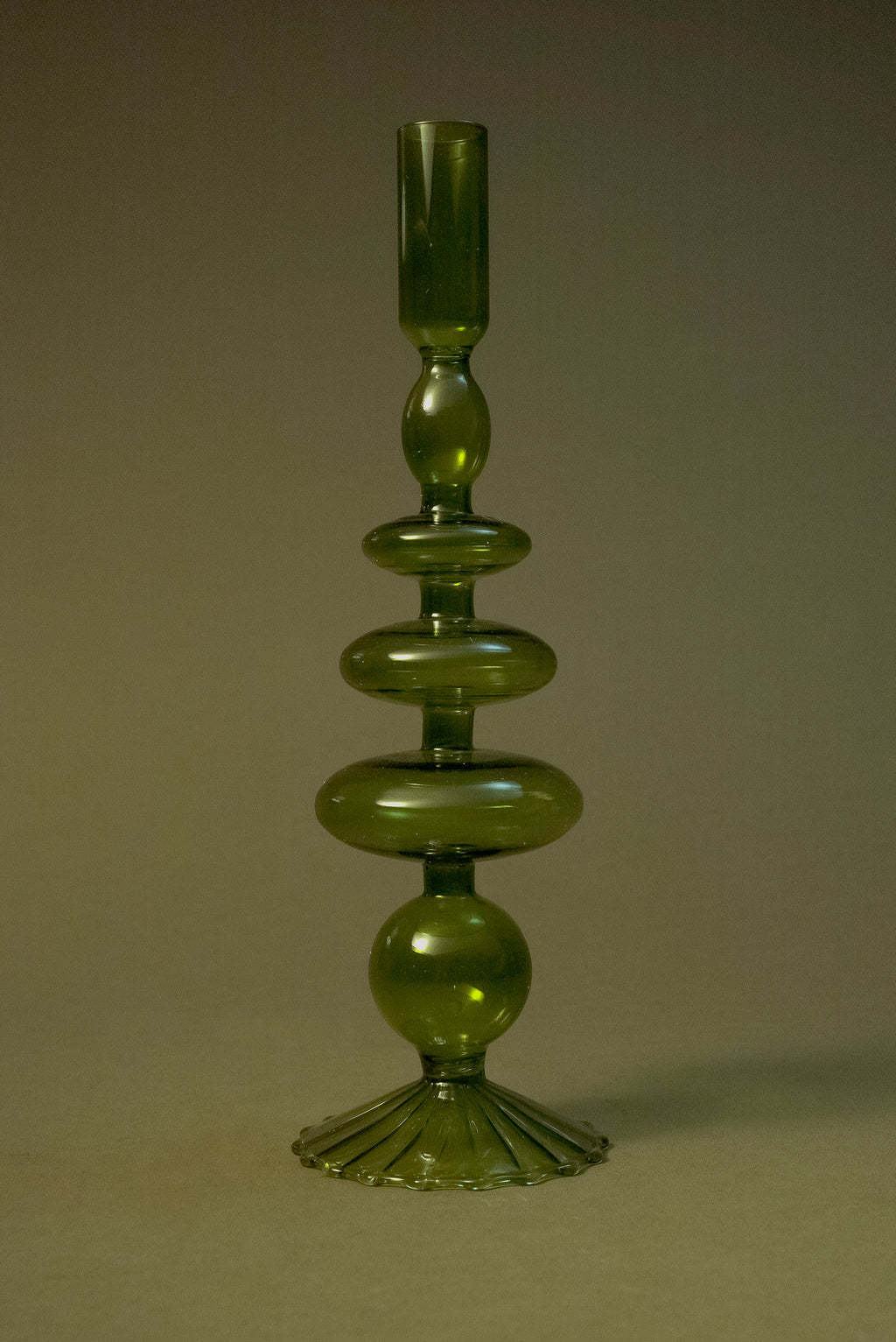 Base verde para vela