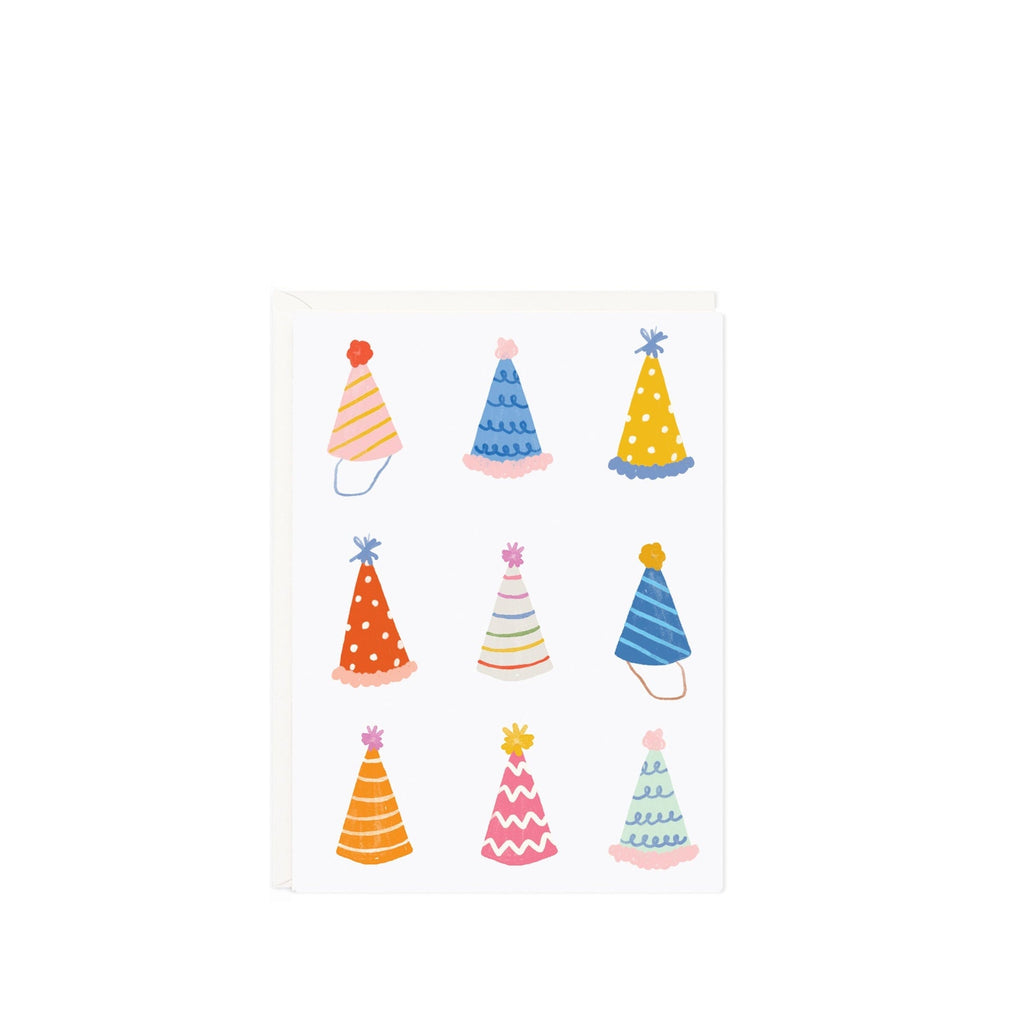Mini tarjeta de cumpleaños gorros