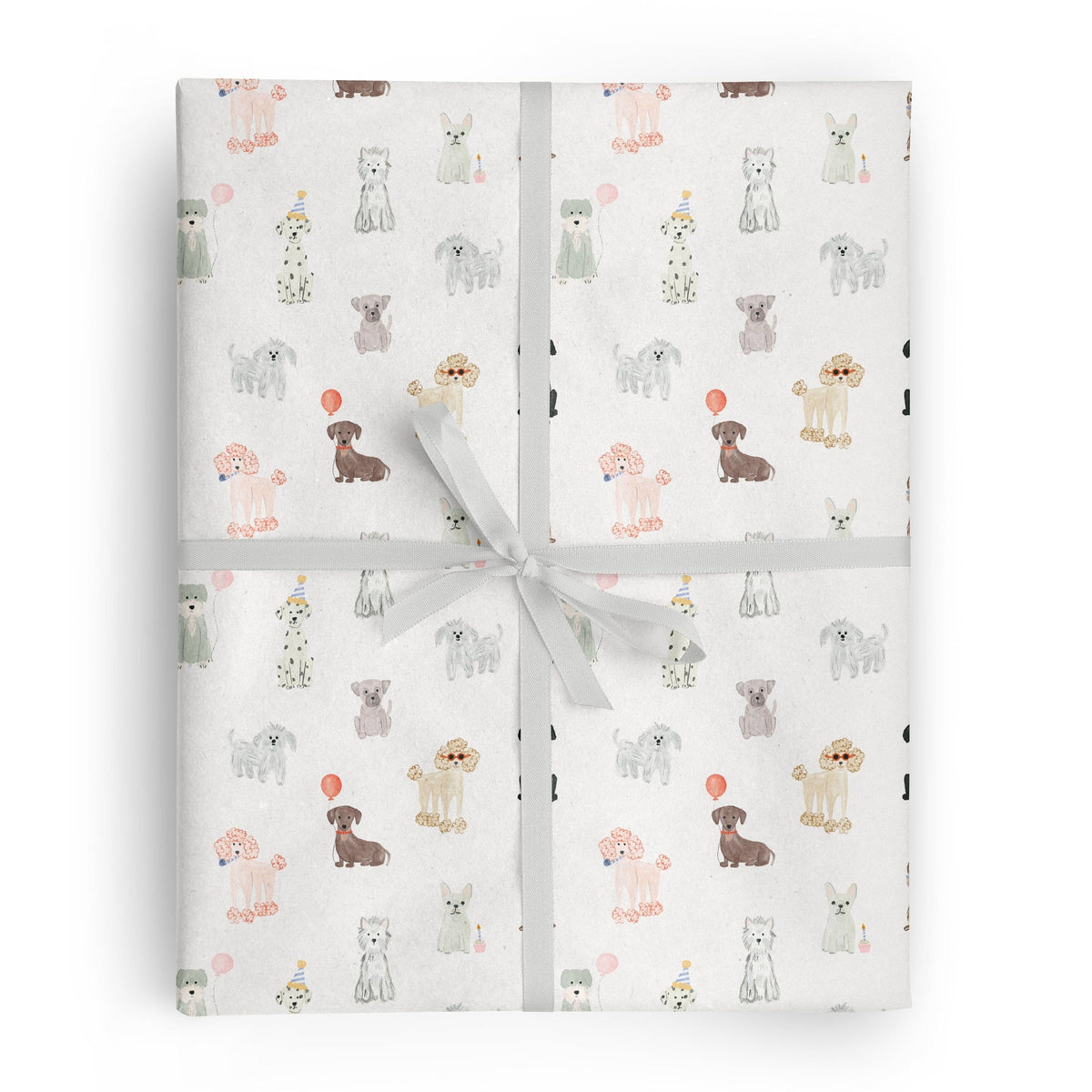 Papel de regalo fiesta de perritos, rollo de 3 hojas