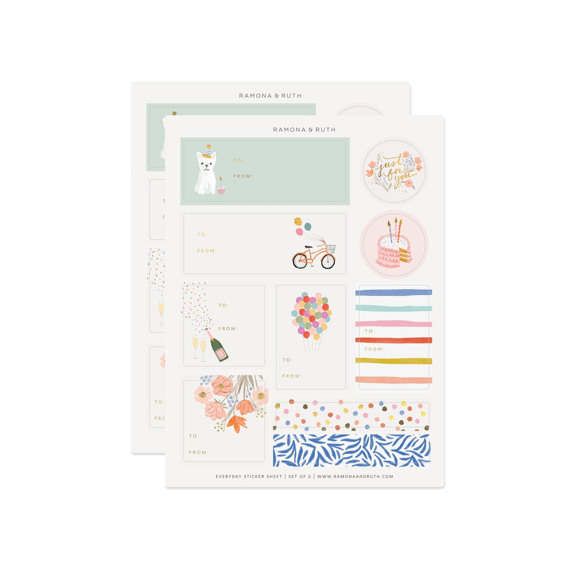 Set de stickers para etiquetas de regalo