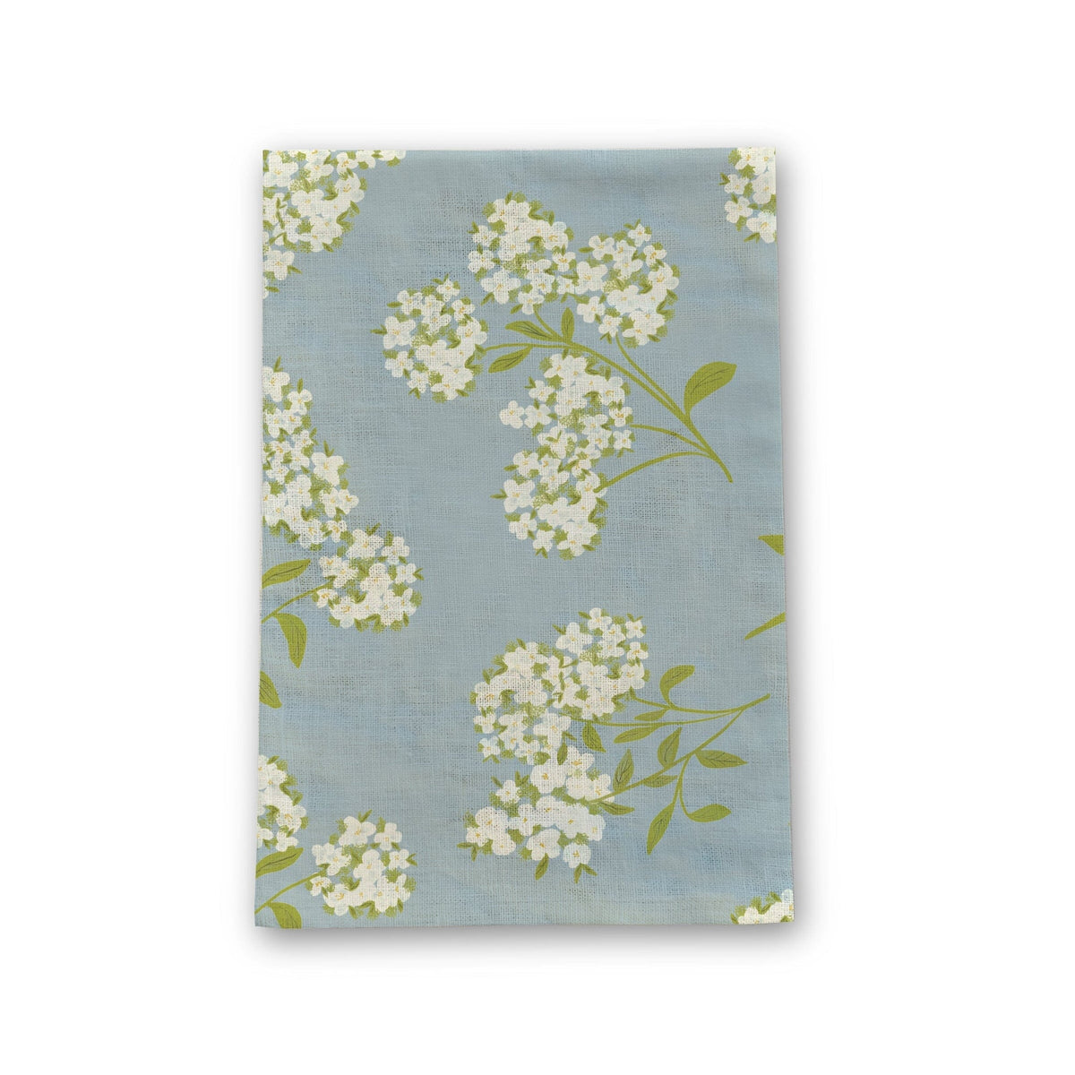 Toalla de cocina de lino hortensias