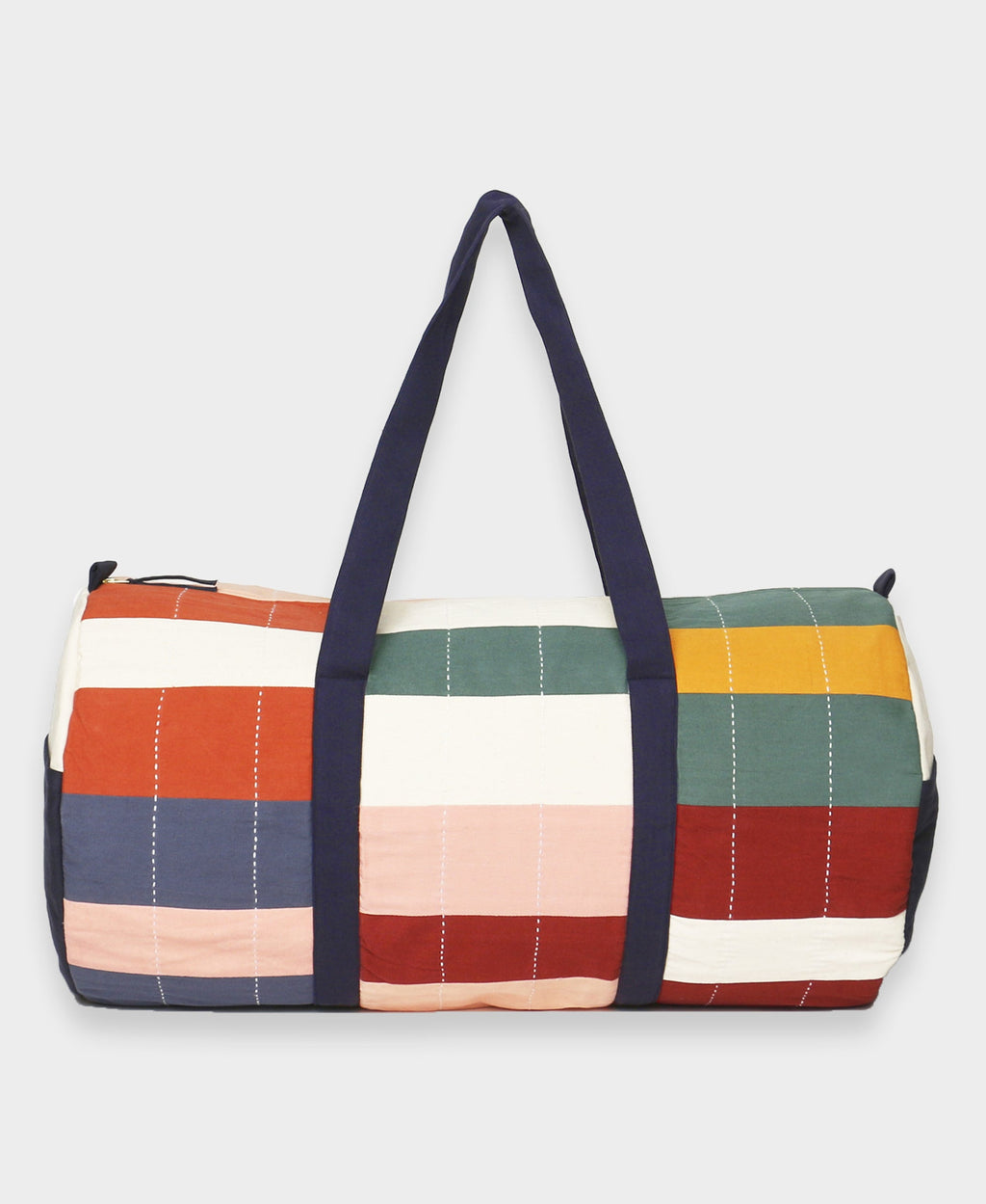 Duffle de lona Multi-Check de cuadros de colores, vista frontal
