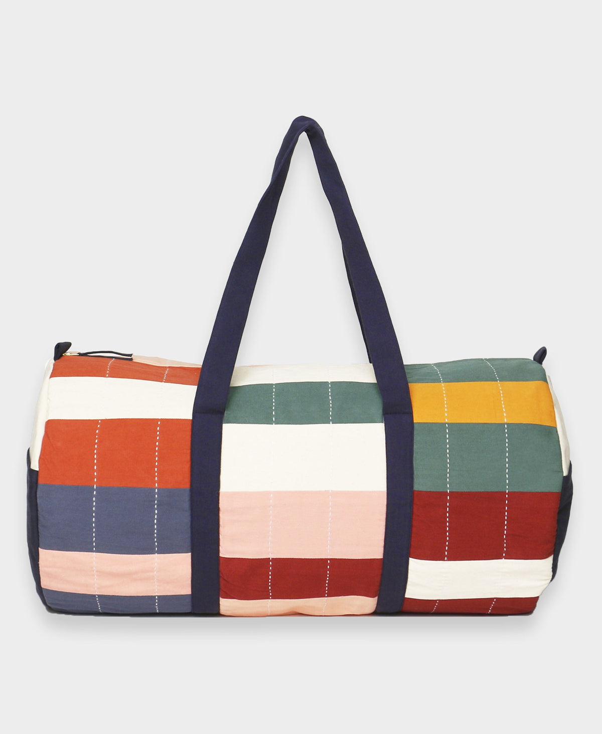 Duffle de lona Multi-Check de cuadros de colores, vista frontal