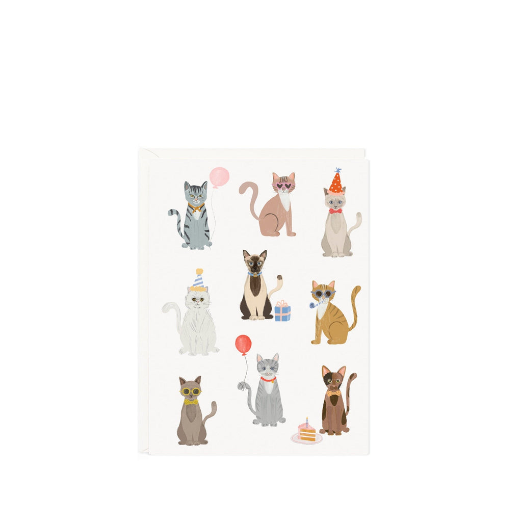 Mini tarjeta gatos de fiesta