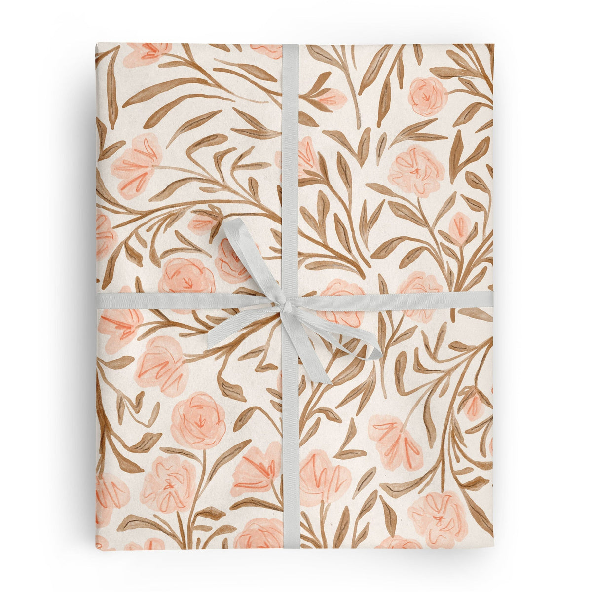 Papel de regalo flores rosas, rollo de 3 hojas