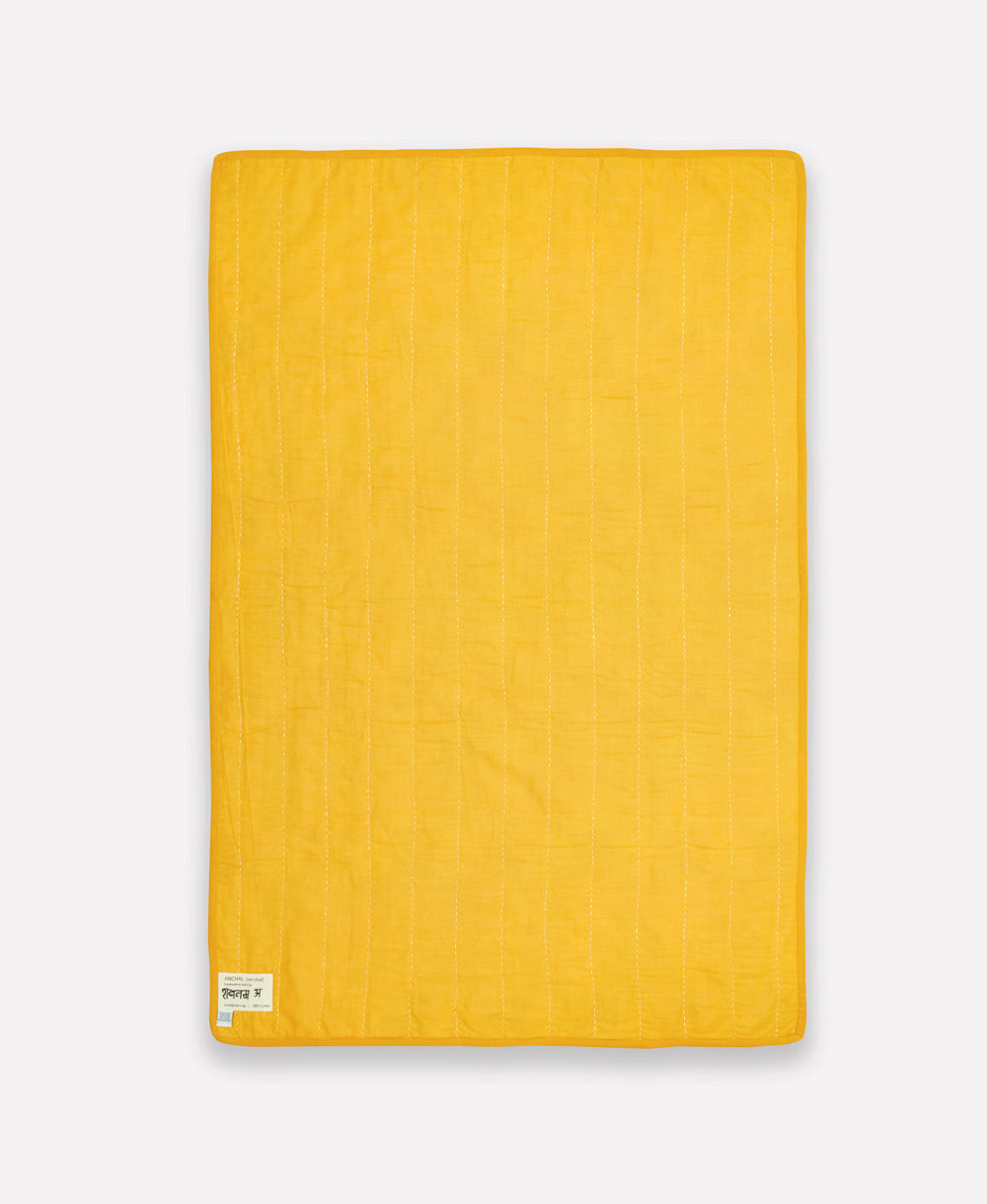 Reverso mostaza del Tile Baby Quilt
