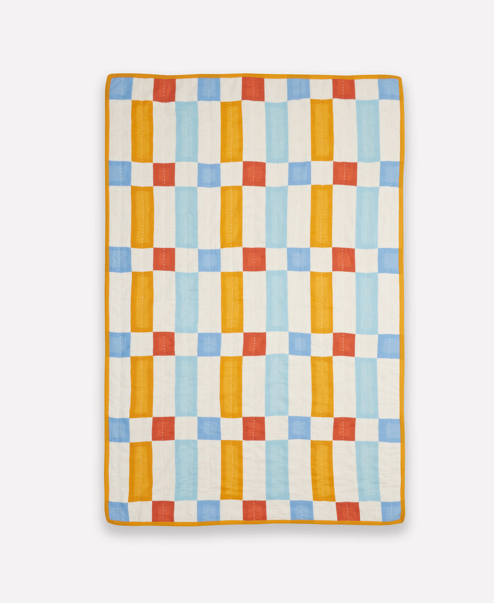 Tile Baby Quilt de cuadros de colores, vista frontal